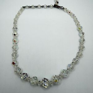 up to 15" VINTAGE LAGNUA, graduated Aurora Borealis crystal beaded necklace!‎